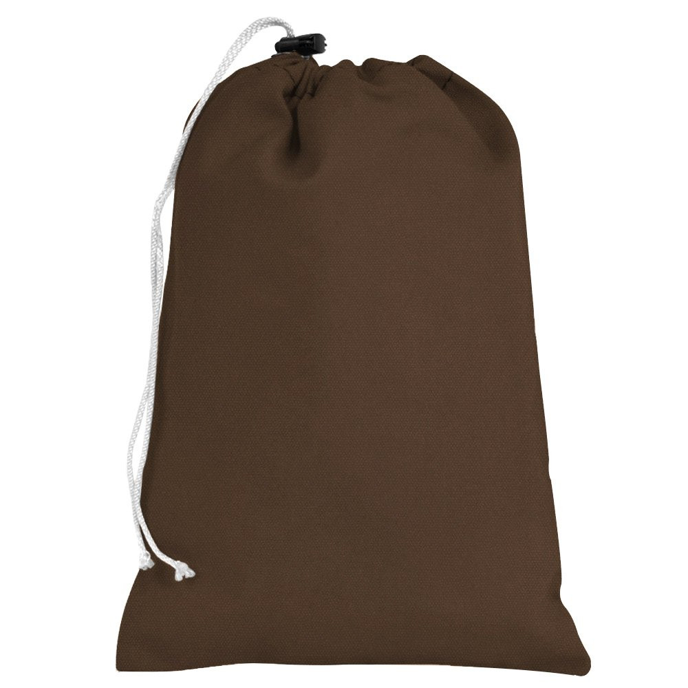 Brown 10oz Cotton Canvas Plain 8Wx12H Drawstring Bag w/rope lock