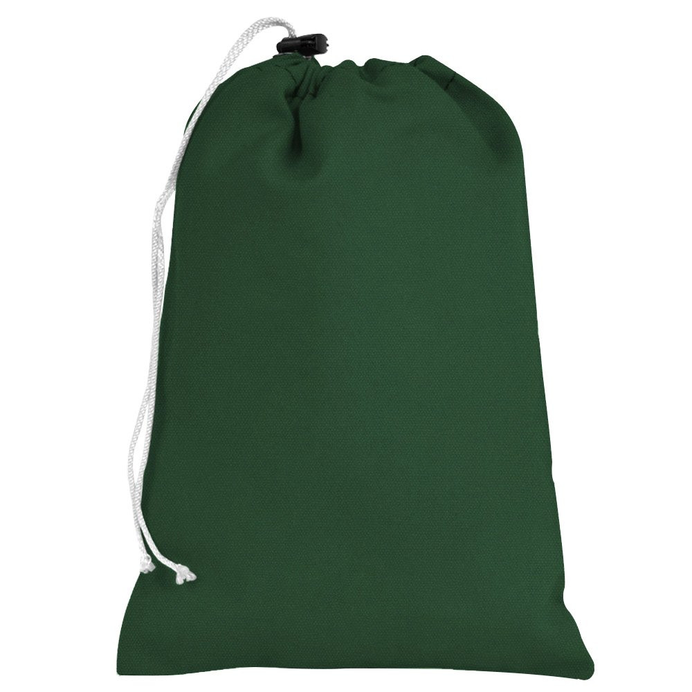 Forest Green 10oz Cotton Canvas Imprinted 8Wx12H Drawstring Bag w/rope lock