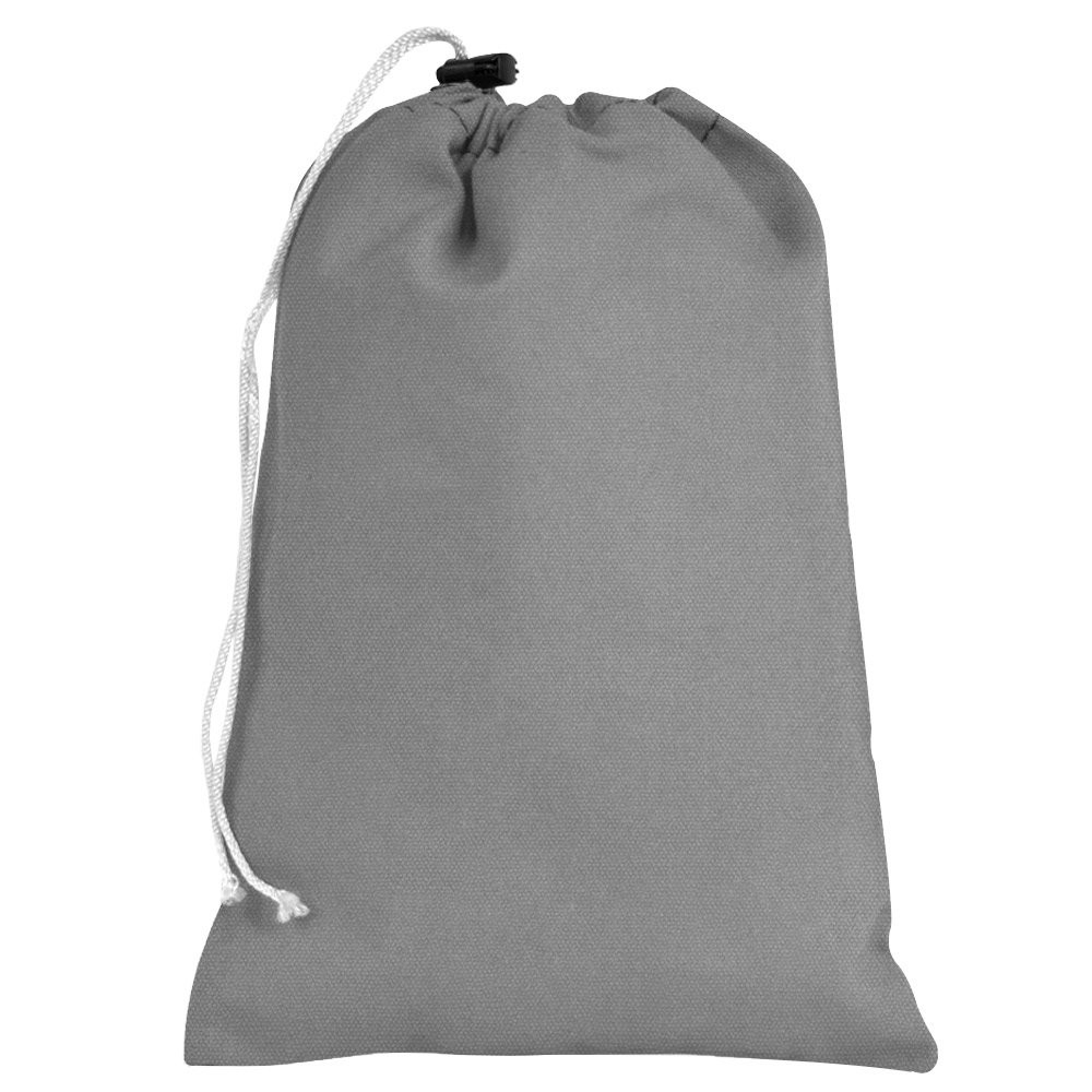 Gray 10oz Cotton Canvas Imprinted 8Wx12H Drawstring Bag w/rope lock
