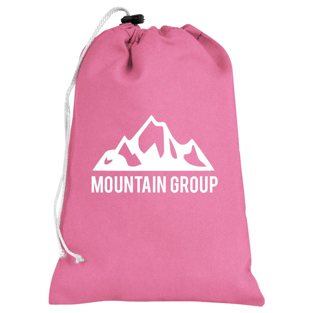 custom logo imprinted on Pink 10oz Cotton Canvas Imprinted 6-1/2Wx10H Drawstring Bag w/rope lock
