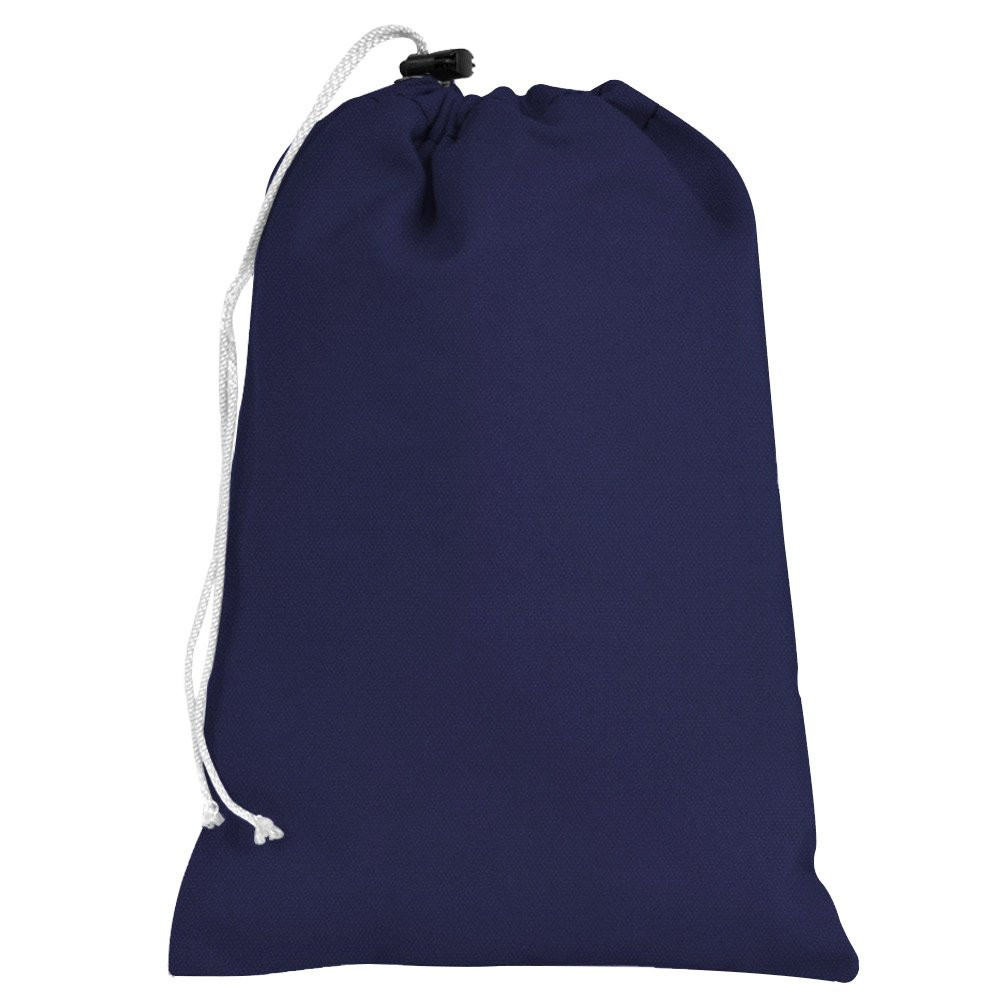 Navy Blue 10oz Cotton Canvas Plain 6-1/2Wx10H Drawstring Bag w/rope lock