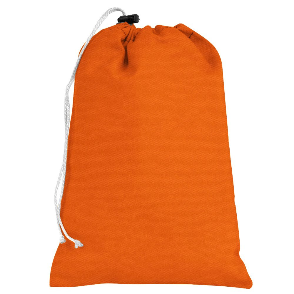 Orange 10oz Cotton Canvas Plain 7Wx11H Drawstring Bag w/rope lock