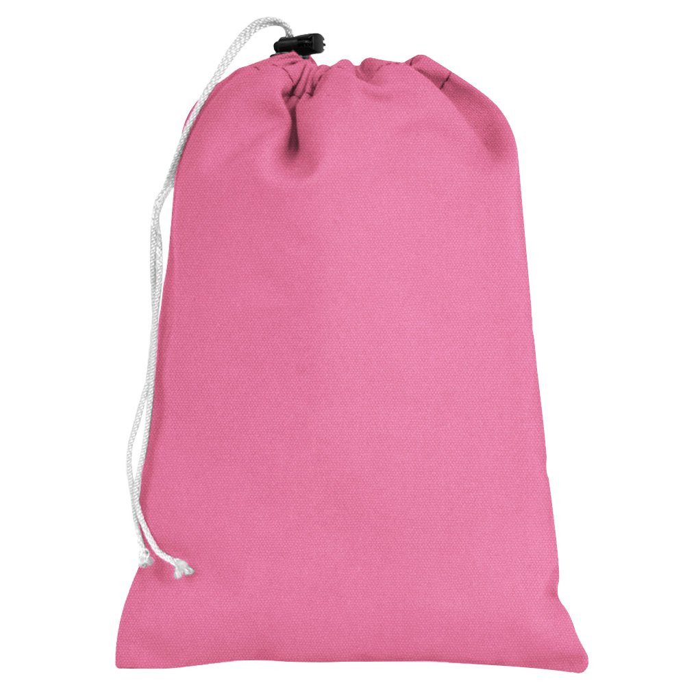 Pink 10oz Cotton Canvas Imprinted 8Wx12H Drawstring Bag w/rope lock