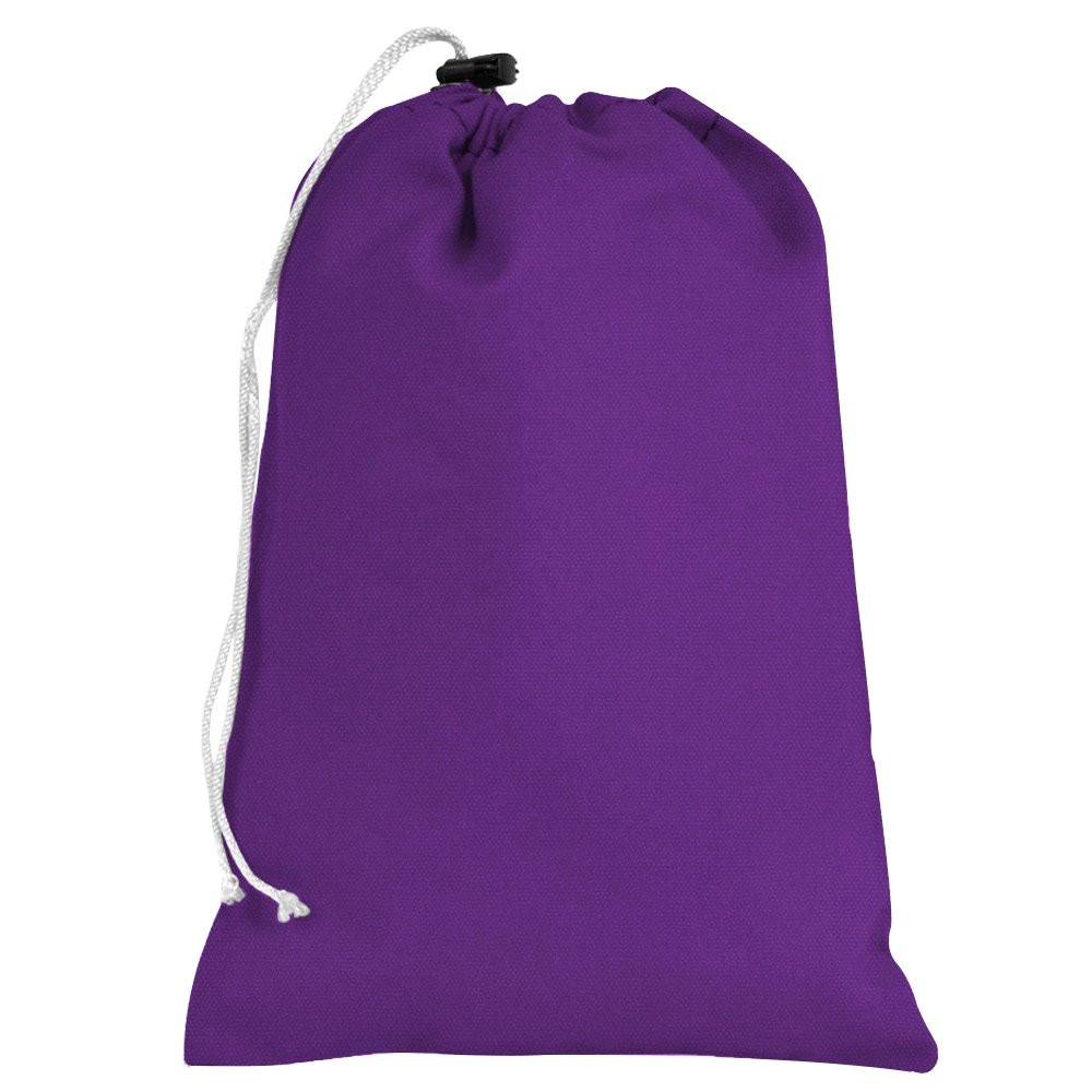 Plain Purple 10oz Cotton Canvas Imprinted 7Wx11H Drawstring Bag w/rope lock