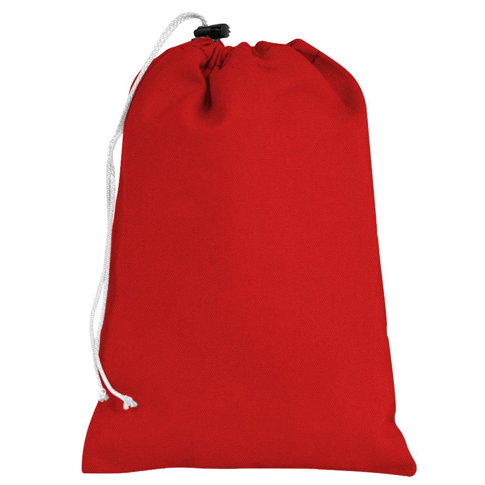 Red 10oz Cotton Canvas Plain 8Wx12H Drawstring Bag w/rope lock