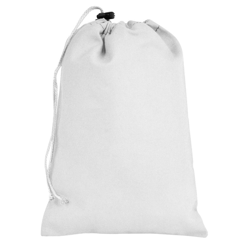Plain White 10oz Cotton Canvas Imprinted 8Wx12H Drawstring Bag w/rope lock