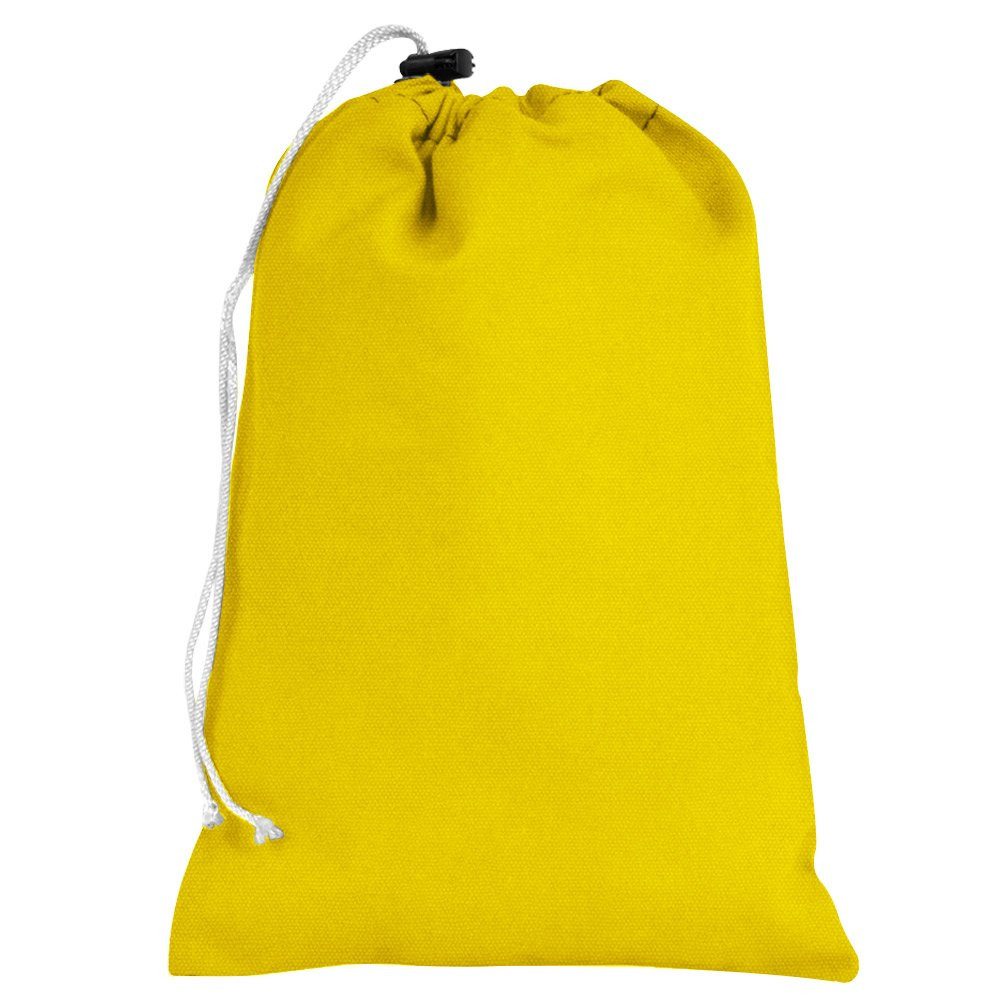 Plain Yellow 10oz Cotton Canvas Imprinted 7Wx11H Drawstring Bag w/rope lock