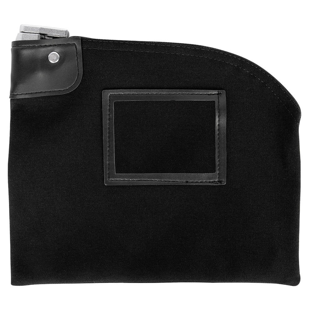10W x 8H, 14 oz Black Locking Cotton Canvas Deposit Bag 