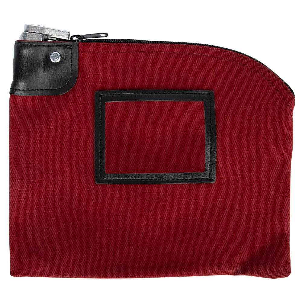 10W x 8H, 14 oz Burgundy Locking Cotton Canvas Deposit Bag 