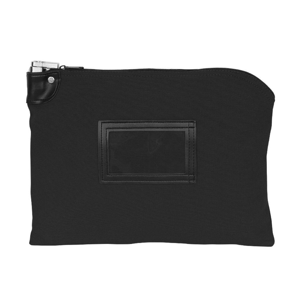 15W x 11H, 14 oz Black Locking Cotton Canvas Deposit Bag 