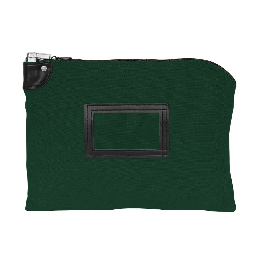 15W x 11H,14 oz Forest Green Locking Cotton Canvas Deposit Bag 