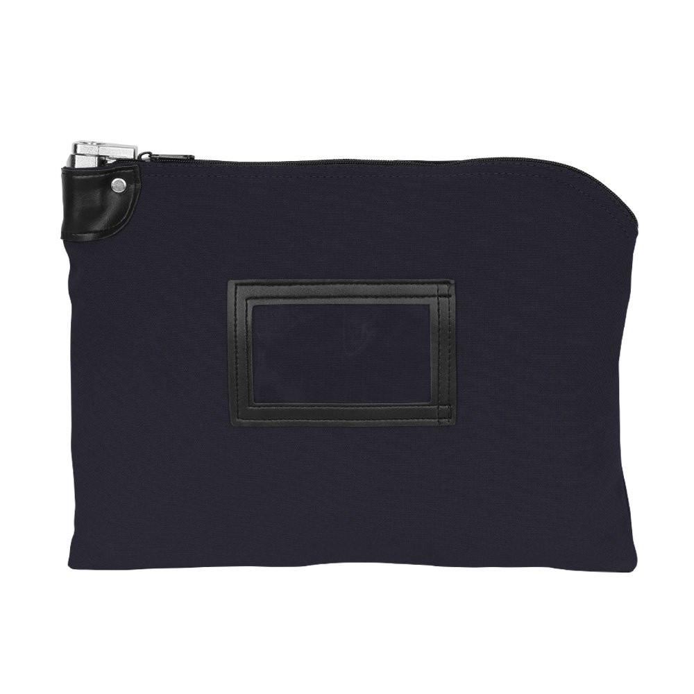 15W x 11H, 14 oz Navy Blue Locking Cotton Canvas Deposit Bag 