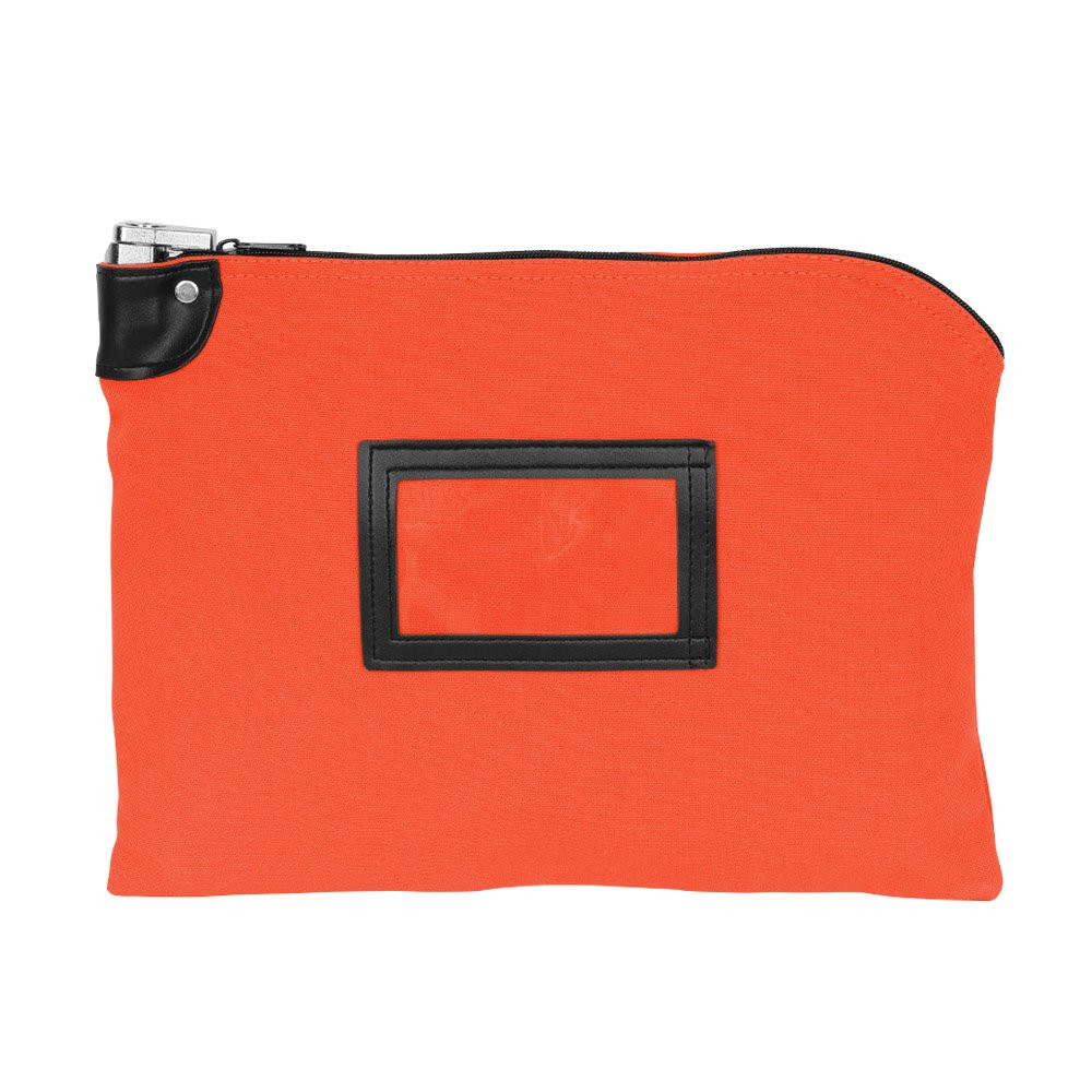 15W x 11H, 14 oz Orange Locking Cotton Canvas Deposit Bag 