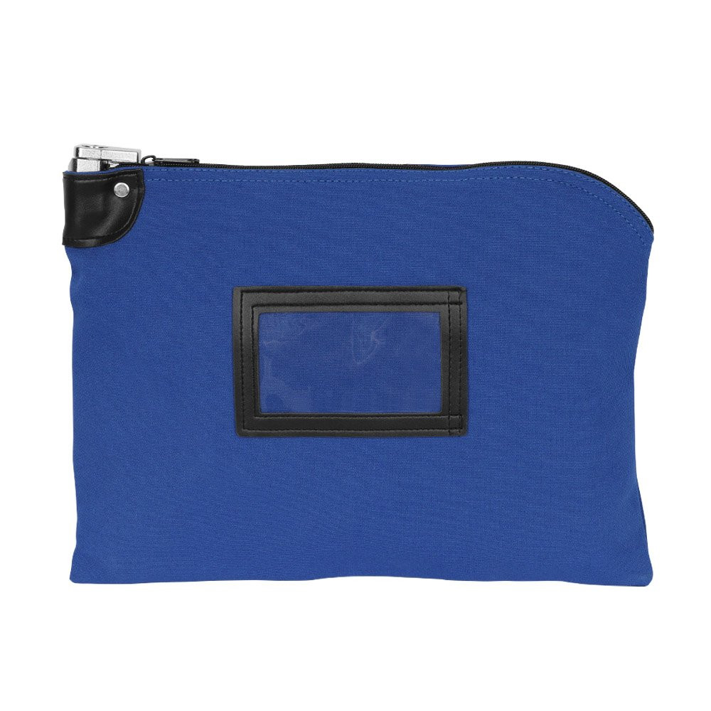 15W x 11H, 14 oz Royal Blue Locking Cotton Canvas Deposit Bag 