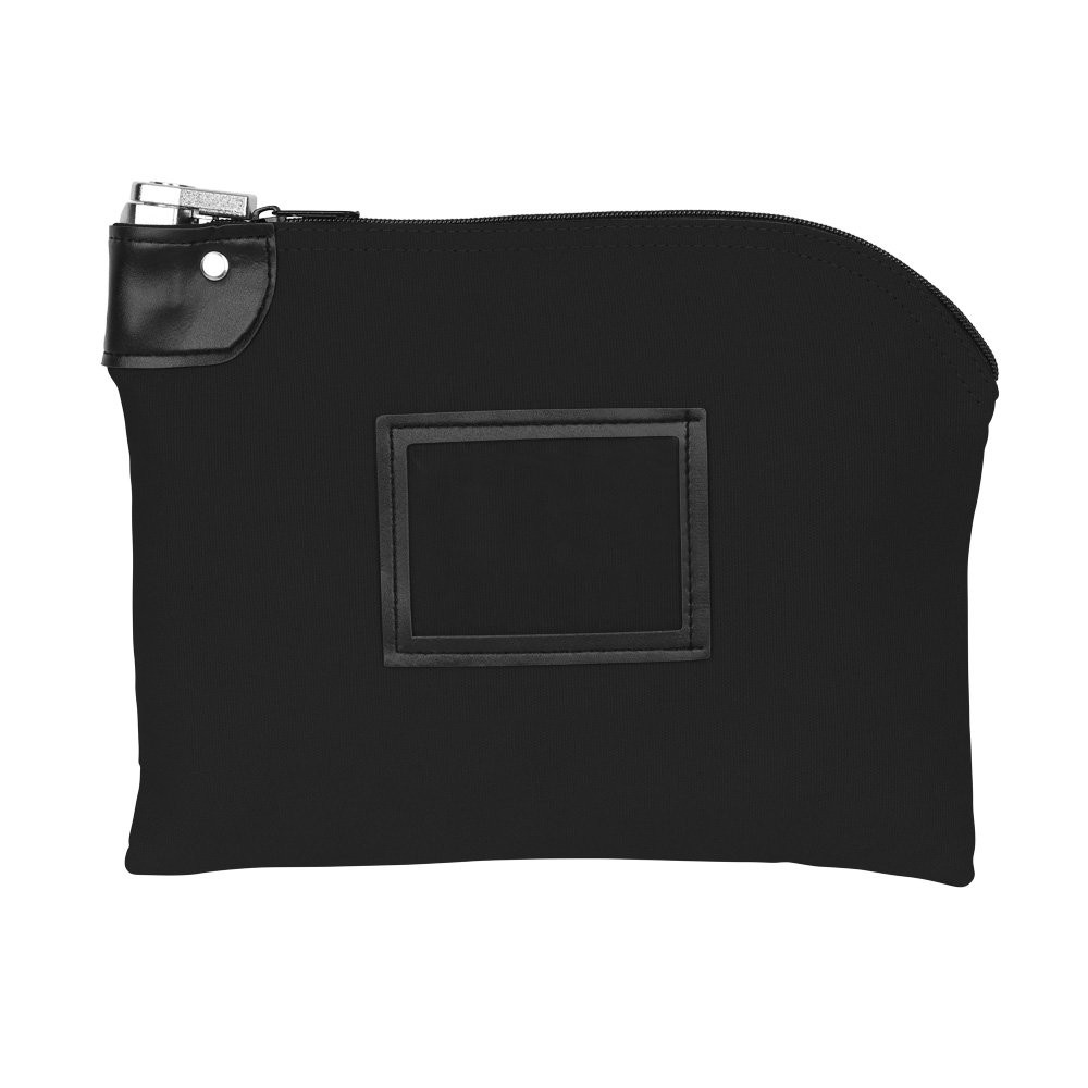 12W x 9H, 14oz Black Cotton Canvas Locking Deposit Bag