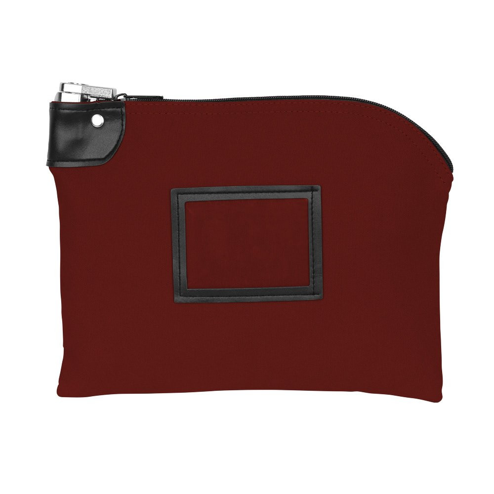 12W x 9H, 14oz Burgundy Cotton Canvas Locking Deposit Bag