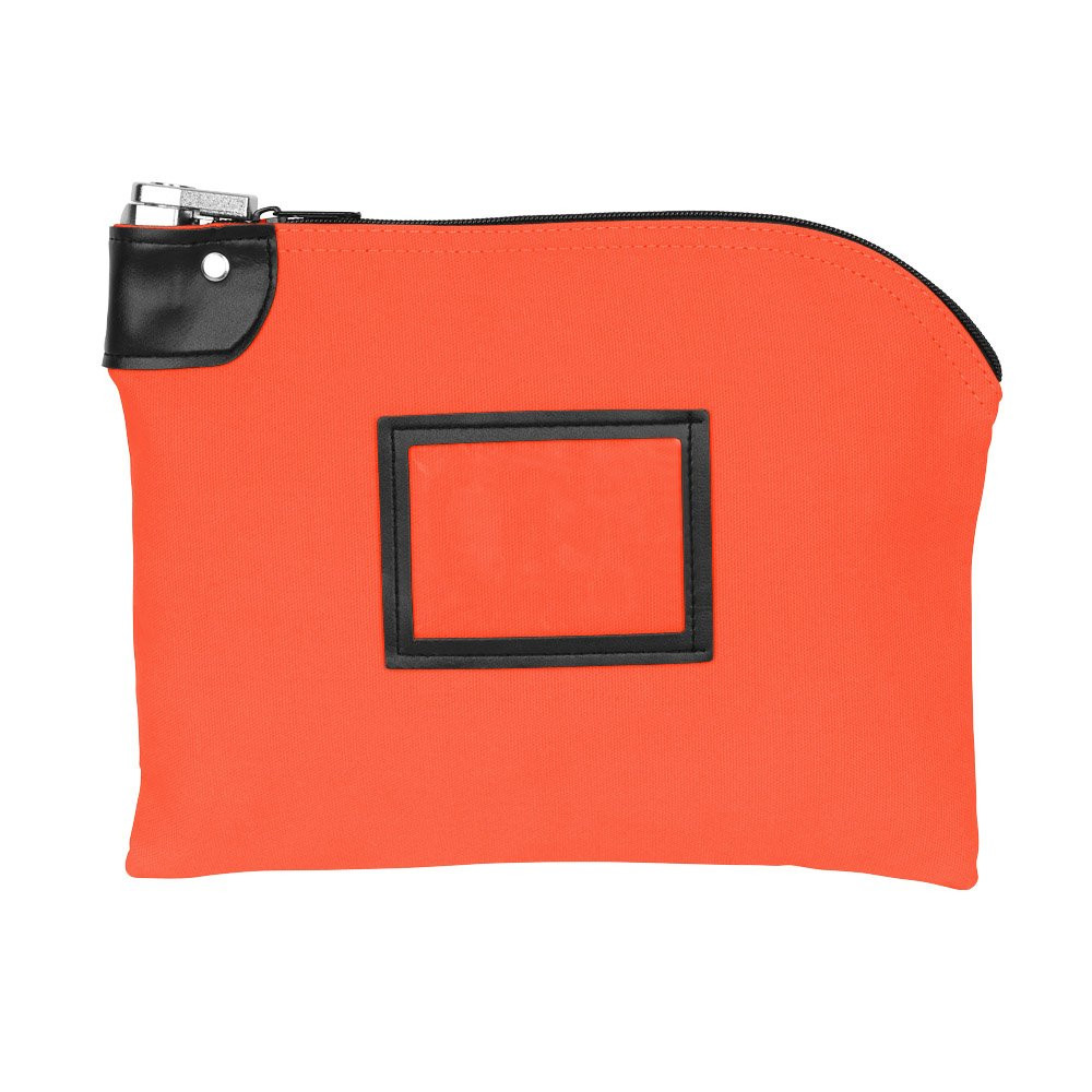 12W x 9H, 14oz Orange Cotton Canvas Locking Deposit Bag