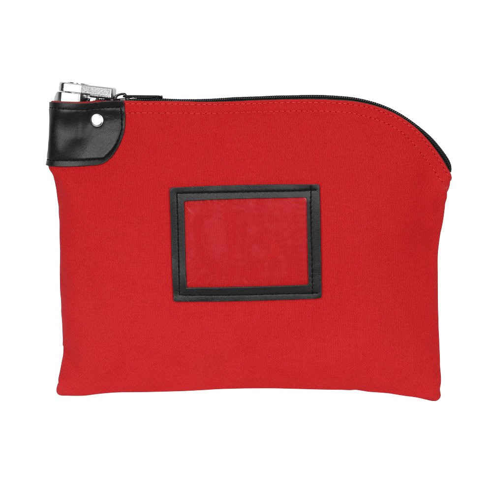 12W x 9H, 14oz Red Cotton Canvas Locking Deposit Bag