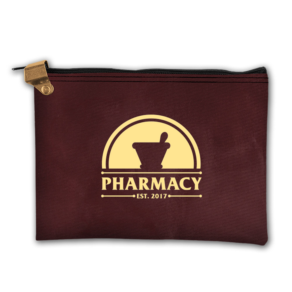 Burgundy Locking Medication Bag with Imprint
