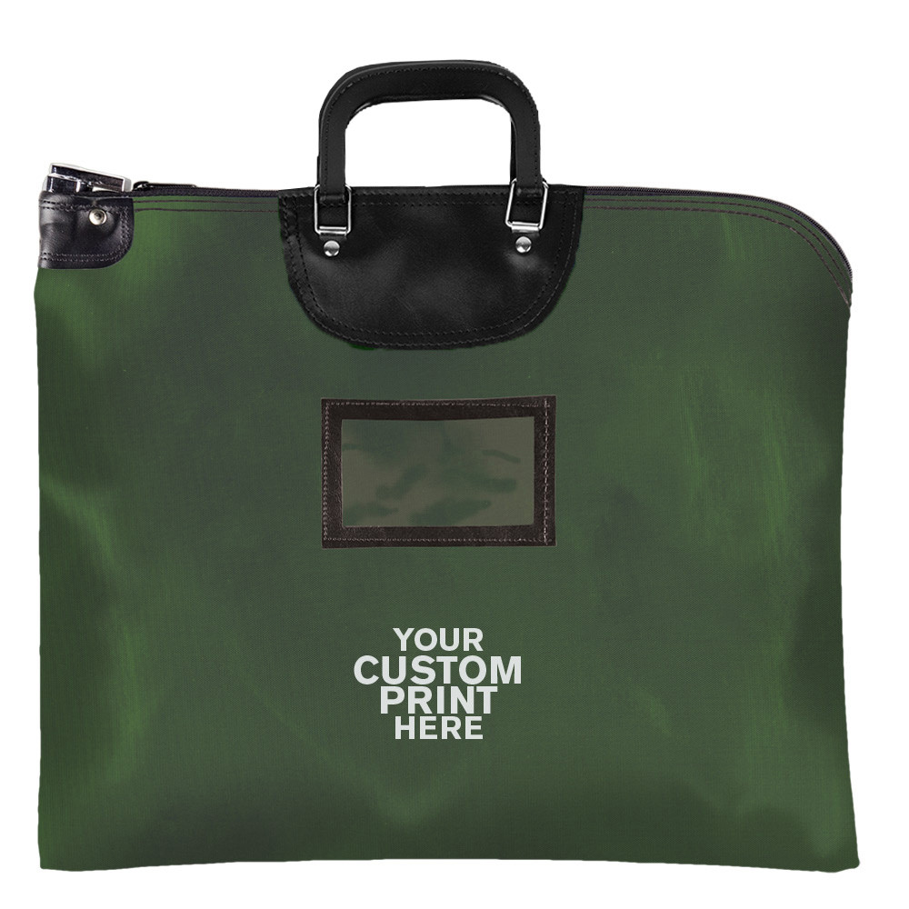 19W x 15H Laminated Nylon Locking Deposit Bag w/ Hard Handles