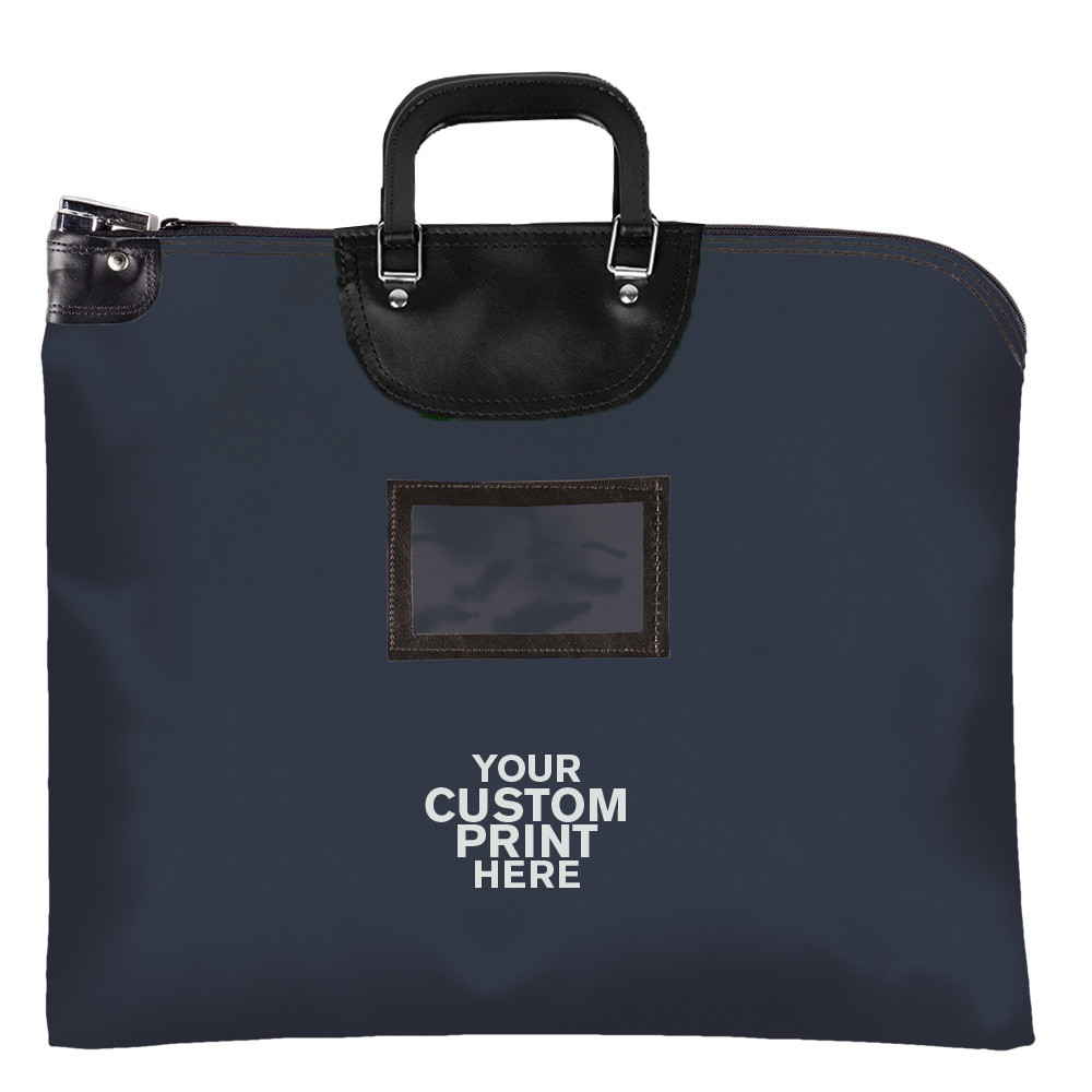 19W x 15H Laminated Nylon Locking Deposit Bag w/ Hard Handles