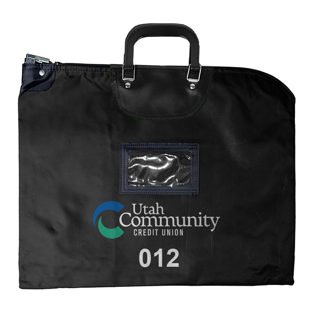 Full-Color Imprinted - 19W x 15H Laminated Nylon Locking Deposit Bag w/ Hard Handles