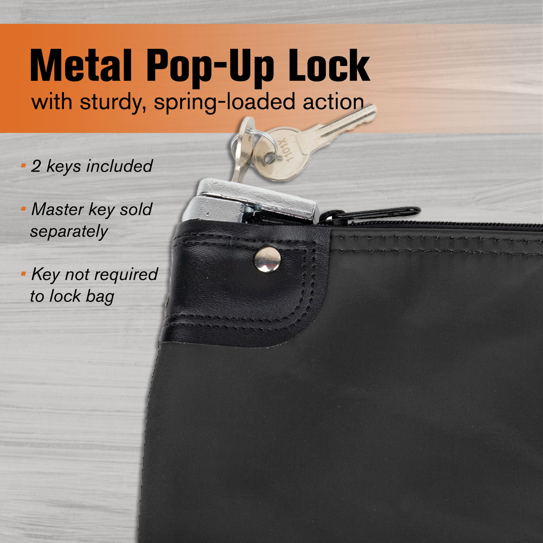 19W x 15H Laminated Nylon HIPAA Locking Courier Bags with Handles Info Graphic