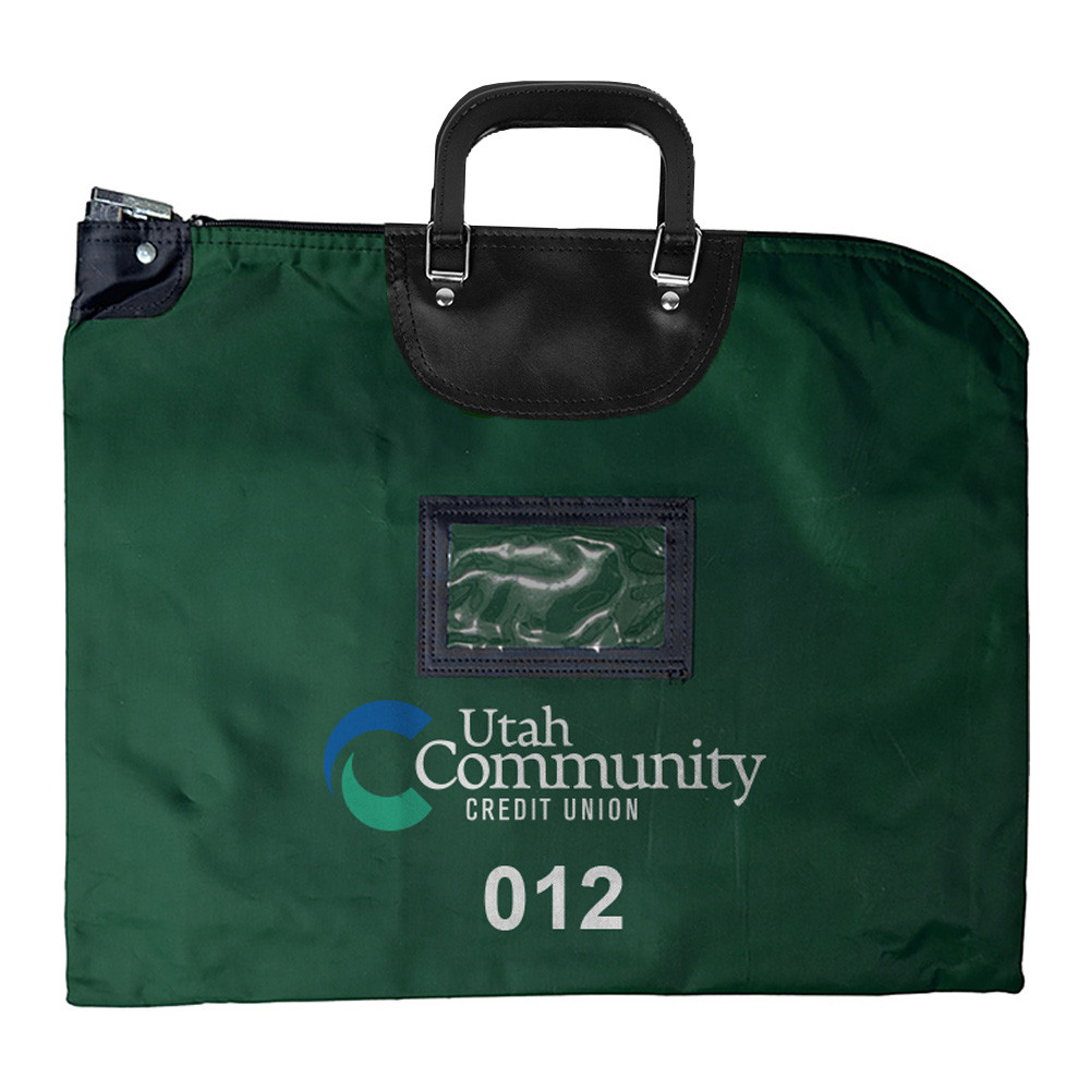 Full-Color Imprinted - 19W x 15H Laminated Nylon Locking Deposit Bag w/ Hard Handles