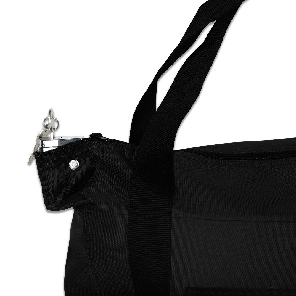 17W x 14H x 6D Locking Courier Briefcase Bags w/ Handles - Ready-To-Ship - Black - with lock visible