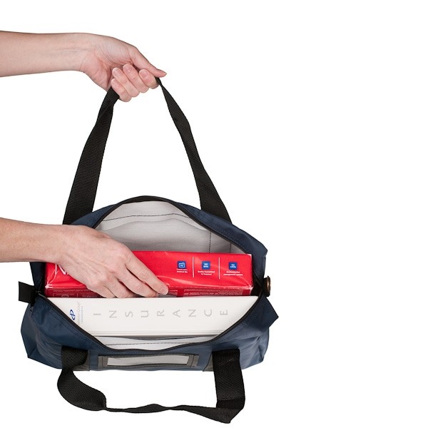 14W x 11H x 3D Handled Briefcase Bag Shown In Use