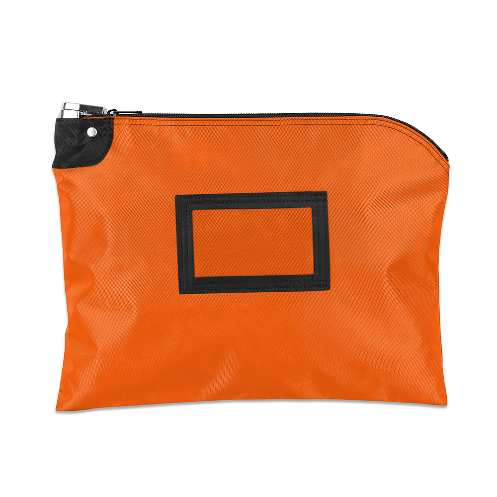 Orange Laminated Nylon Locking Deposit Bags - 15W x 11H - Ready to Ship