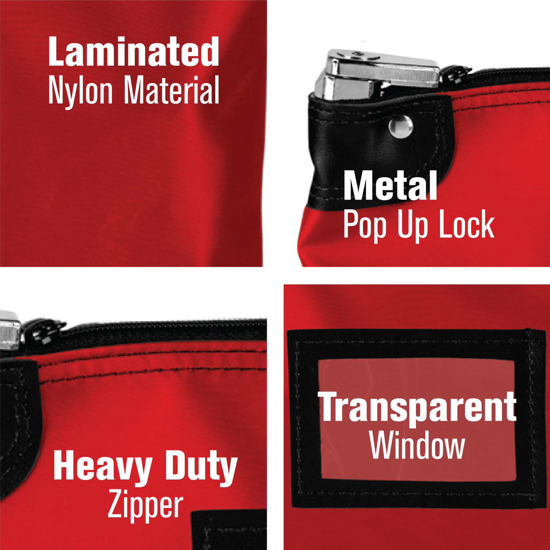 Laminated Nylon Locking Deposit Bag - 15W x 11H details