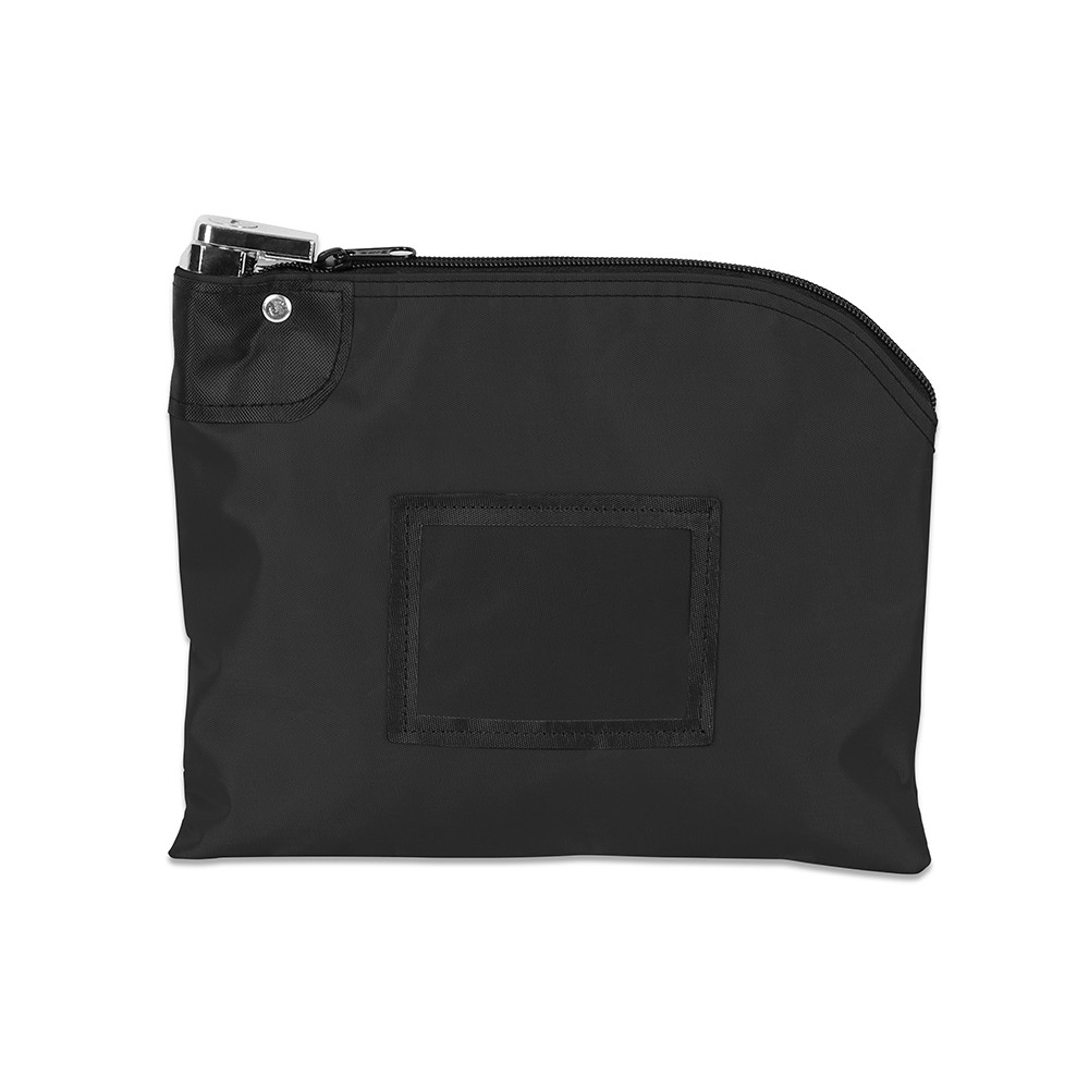 Black Laminated Nylon Locking Deposit Bags - 10W x 8H