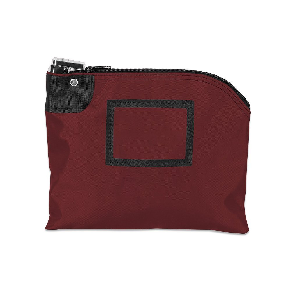 Burgundy Laminated Nylon 10W x 8H Locking Deposit Bag