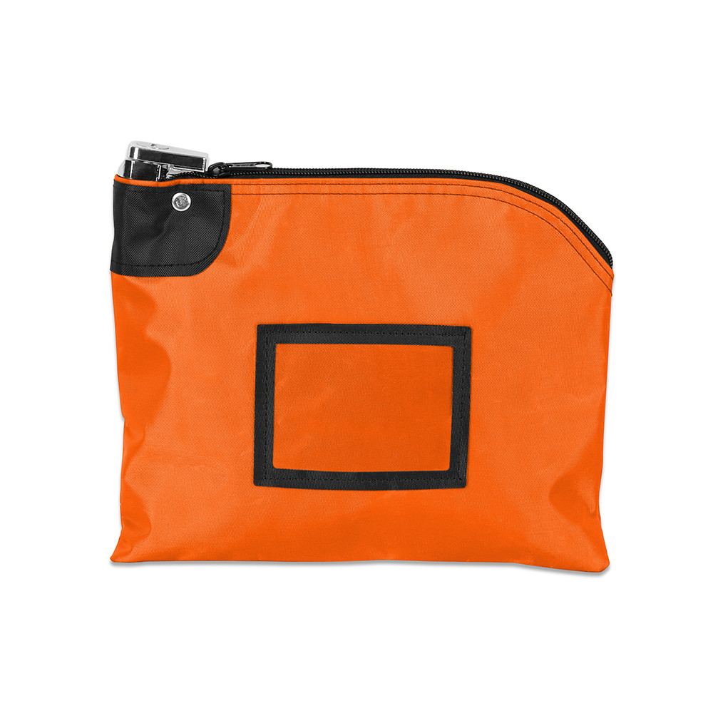 Orange  Laminated Nylon Locking Deposit Bags - 10W x 8H
