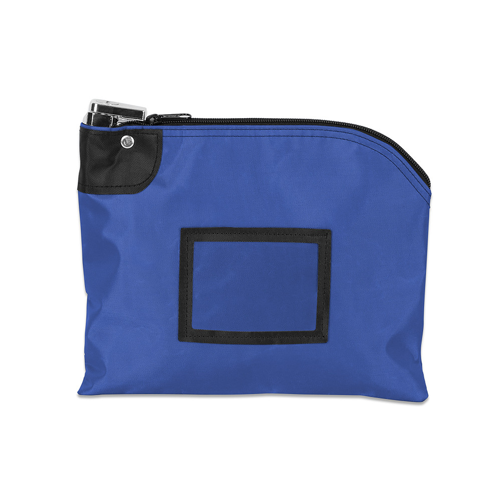Royal Blue  Laminated Nylon Locking Deposit Bags - 10W x 8H