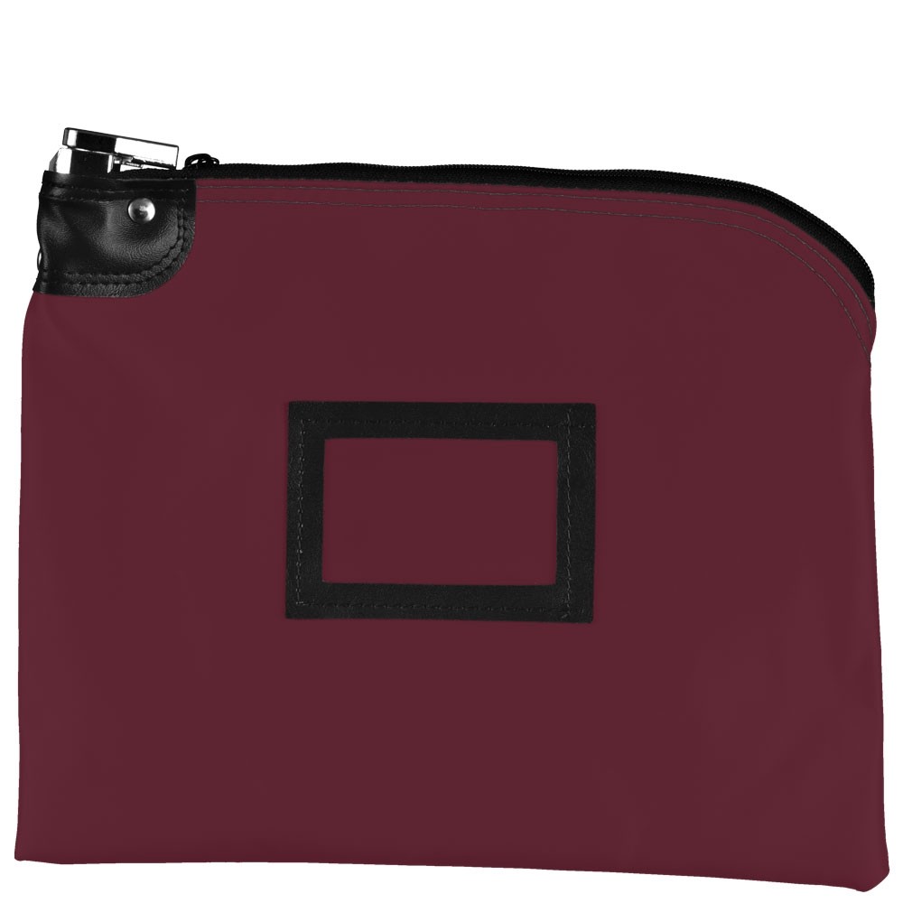 Burgundy Laminated Nylon Locking Deposit Bag 