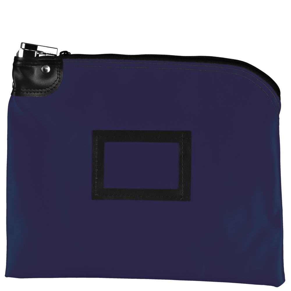 Navy Blue Laminated Nylon Locking Deposit Bag - 12W x 9H