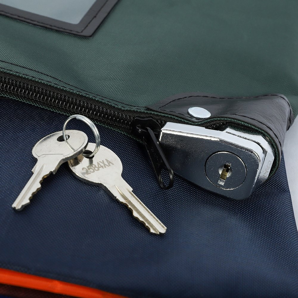 12W x 9H Laminated Nylon Locking Deposit Bag Displaying Lock