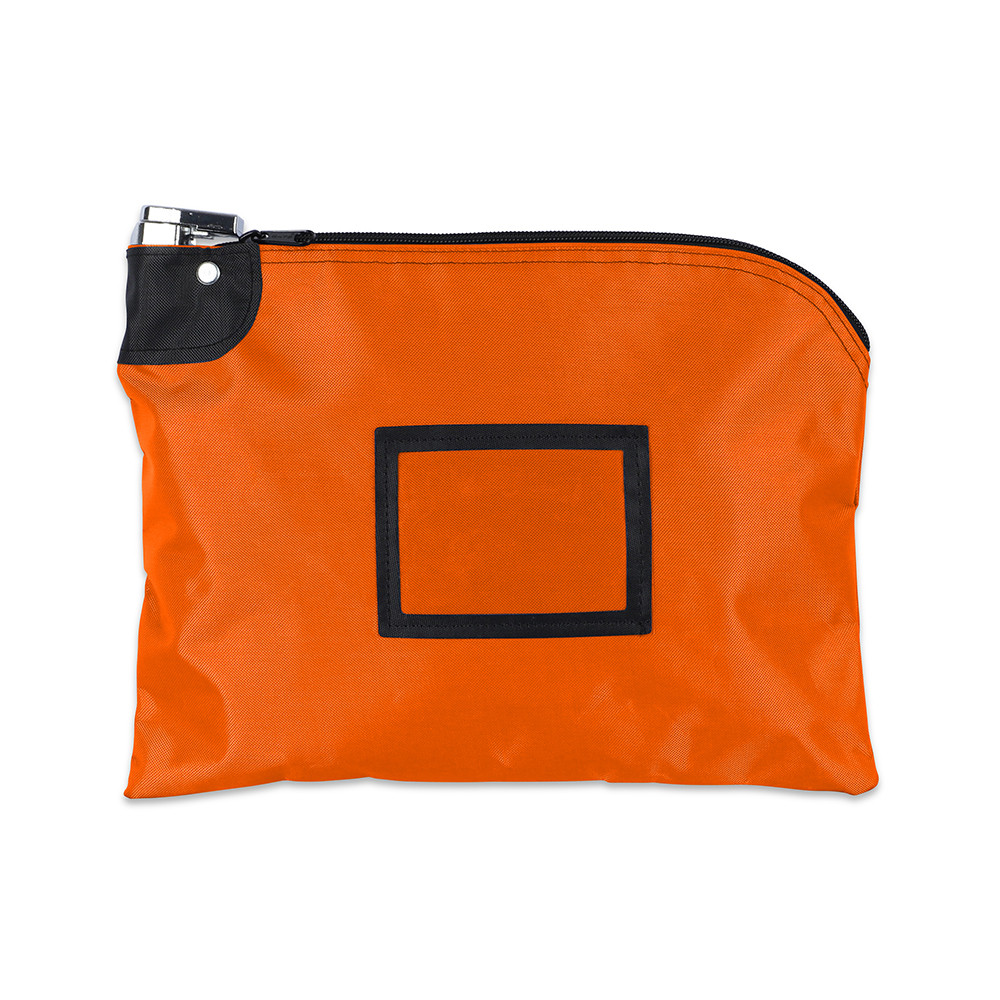 Orange Laminated Nylon Locking Deposit Bags - 12W x 9H - Ready to Ship