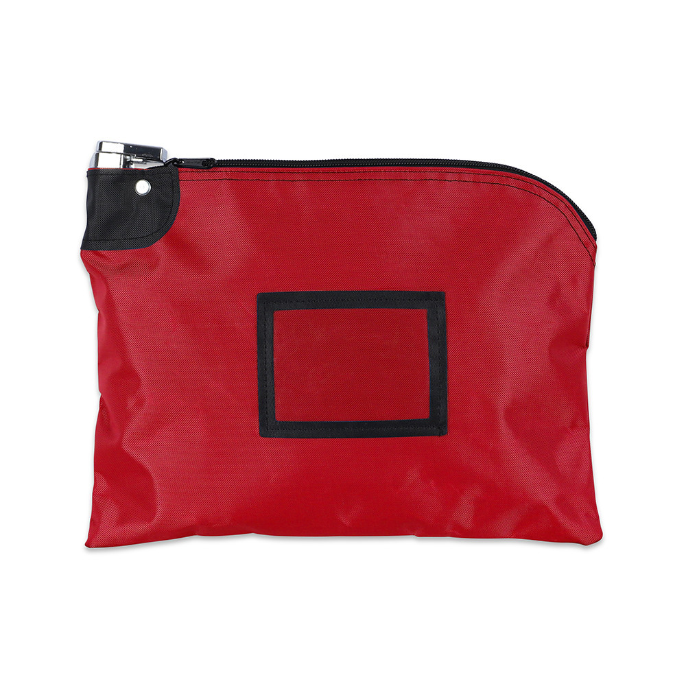 Red Laminated Nylon Locking Deposit Bags - 12W x 9H - Ready to Ship