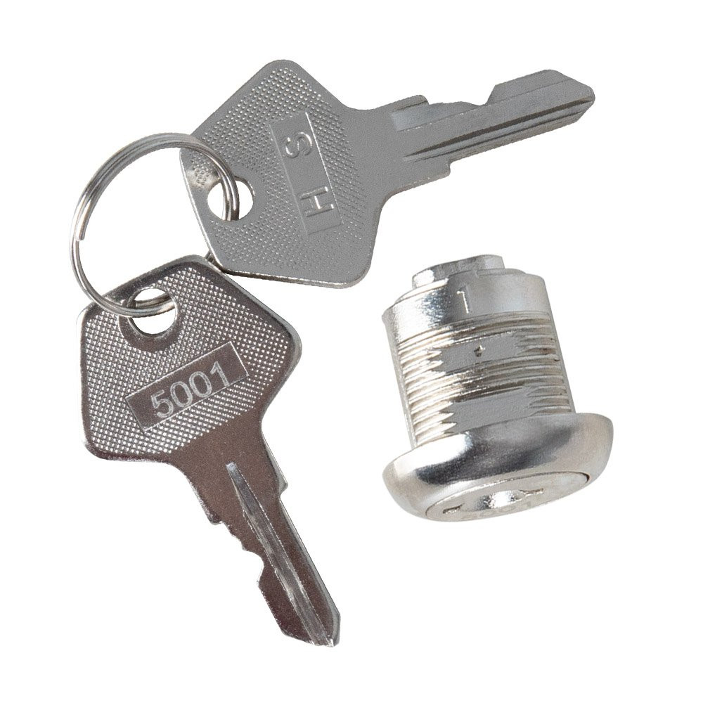 Keyed Alike Lock with 2 Keys for STEELMASTER® Manual Cash Drawer with 2 keys sitting to the left of the lock