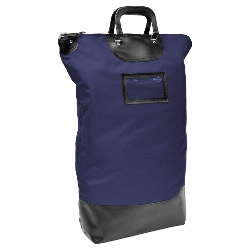 economy navy blue nylon locking mail bag 