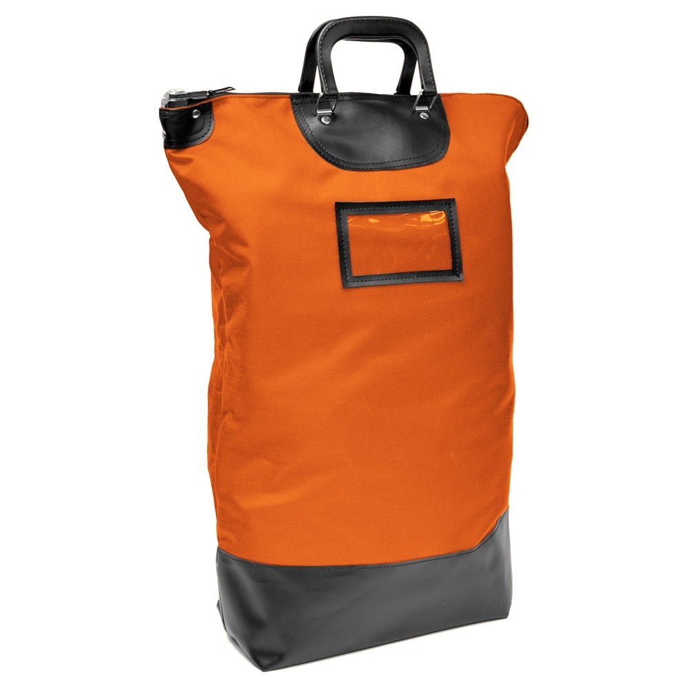 economy orange nylon locking mail bag 
