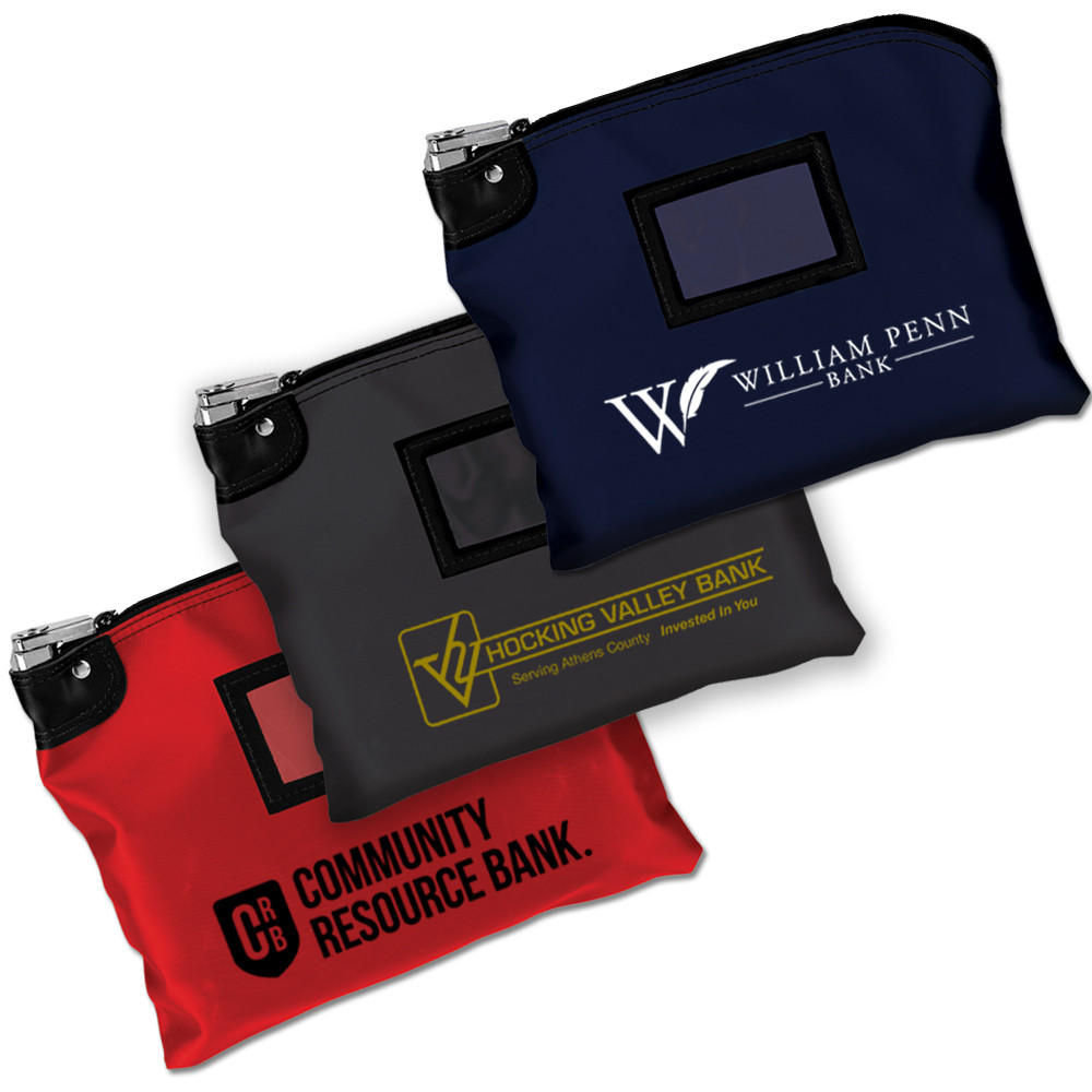 Imprinted - 15W x 11H Laminated Nylon Locking Bags w/ Numbering Available