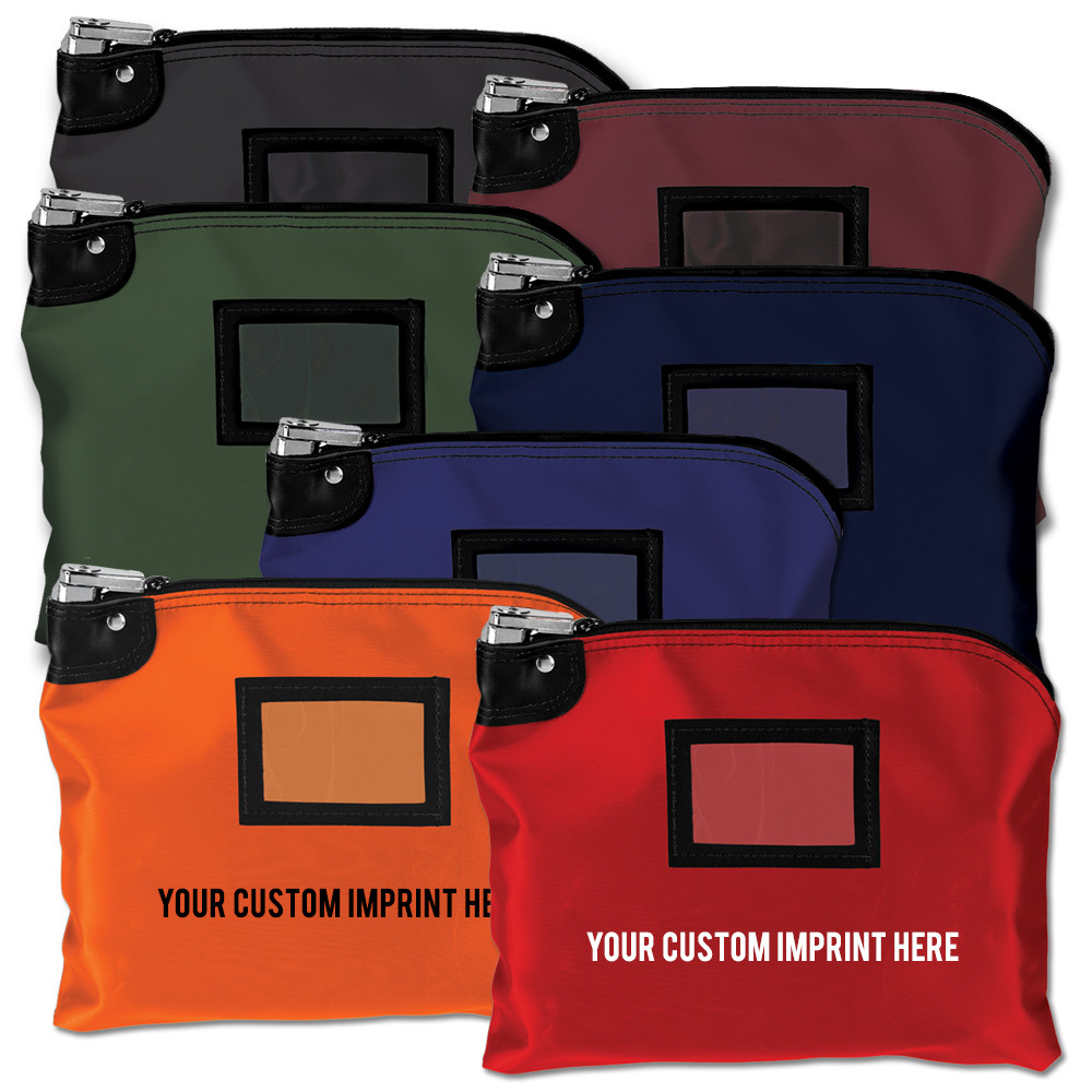 1-Color Imprinted - 15W x 11H Laminated Nylon Locking Bags w/ Numbering Available
