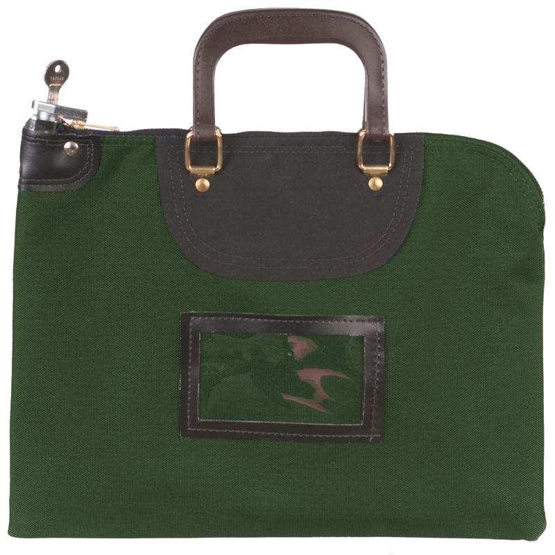 Black Laminated Nylon Fire Resistant Locking Courier Bag with Handle - 15W x 11H 