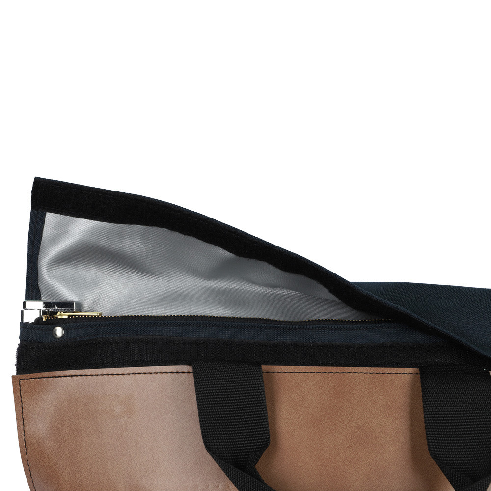 18W x 18H x 7D Navy Blue Fire Resistant Locking Bag - Stock