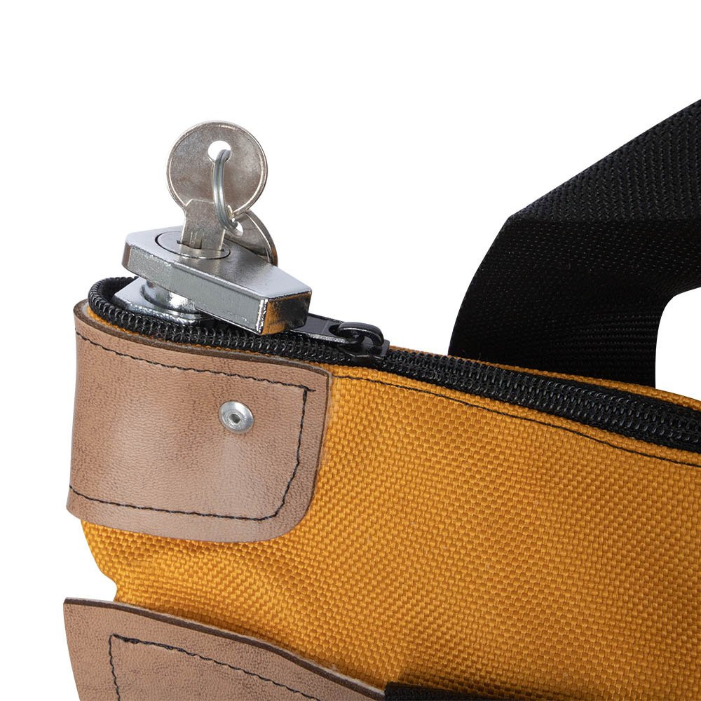 Gold 1000 denier nylon locking courier bags - 16x18x7 - Grommet Close up