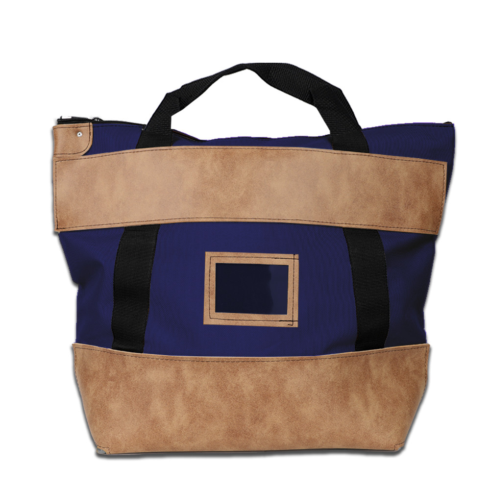 Navy Blue 1000D Nylon Locking Courier Bag 21W x 18H x 8D - Keyed Different Lock (Default)